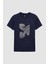 Slim Fit Lacivert Baskılı T-Shirt 2EC1454760050 5