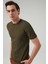 Slim Fit Haki Rayon Triko T-Shirt 2EF069421003M 2