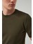 Slim Fit Haki Rayon Triko T-Shirt 2EF069421003M 3
