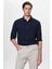 Slim Fit Lacivert Gofre Easy Iron Gömlek 2EC02XT04282M 1