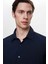 Slim Fit Lacivert Gofre Easy Iron Gömlek 2EC02XT04282M 3