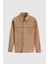 Relaxed Fit Bej Düz Gömlek Ceket 2EC04T4034600 5