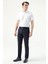 Slim Fit Lacivert Düz Kumaş Pantolon 2HE03ER01320M 2