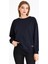 Kadın Lacivert Basic Bisiklet Yaka Regular Fit Rahat Sweatshirt 2