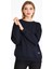 Kadın Lacivert Basic Bisiklet Yaka Regular Fit Rahat Sweatshirt 3