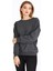 Kadın Antrasit Basic Bisiklet Yaka Regular Fit Rahat Sweatshirt 3