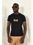 Siyah Çiçekli Örgü Detay Bisiklet Yaka Tshirt 3