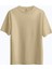 Unisex Oversize Bisiklet Yaka Baskılı Kısa Kollu Camel Tişört 2