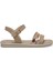 CS24036 4fx Bej Kadın Düz Sandalet 1