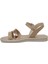 CS24036 4fx Bej Kadın Düz Sandalet 3