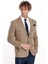 Balıksırtı Desen Slim Fit Yün Taba Erkek Ceket - Wessi 3