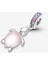 Pembe Murano Camlı Deniz Kaplumbağası Charm | 925 Ayar Gümüş 2