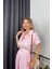 Toz Pembe Kemerli Gömlek Elbise 5