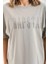 Taş Desenli Oversize T-Shirt - Gri 2