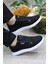 Dks 2038 Siyah Beyaz Hafif Rahat Keten Sneaker Erkek Ayakkabı 5