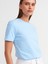 31069 Pamuklu Bisiklet Yaka T-Shirt-Açık Mavi 3