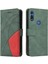 Motorola Moto E 2020 Kart Yuvası Standı Pu ile Iki Renkli Dikiş (Yurt Dışından) 1