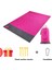 Pembe Tarzı 200X140CM 2x2.1m Su Geçirmez Plaj Battaniyesi Katlanır Kamp Mat Yatak Taşınabilir Cepli Hafif Açık Battaniye Seyahat Mat (Yurt Dışından) 1