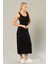 Erdem Weweus Siyah Kadın Viskon Geniş Askılı Uzun Elbise 232 5