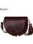Koyu Kahverengi Tarzı Buylor Kadınlar Lüks Omuz Çantaları Timsah Desen Çanta Kadın Crossbody Çanta Yarım Yuvarlak Pu Deri Messenger Çanta (Yurt Dışından) 1