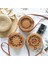 LOUKONG20X8 Stili 20X8CM Daire El Dokuması Kadın Postacı Çantaları Yuvarlak Retro Rattan Hasır Plaj Crossbody Çanta Li Bolsa Masculina (Yurt Dışından) 3