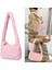 Kensen Shop A-Pembe Tarzı 2021 Kadın Kabarık Peluş Faux Kürk Omuz Çantası Moda Messenger Çanta Katı Peluş Çanta Tote Kadın Bayan Kış Çanta (Yurt Dışından) 2