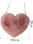 Açık Pembe Tarzı 25CM x 20CM Moda Kalp Şeklinde Faux Kürk Crossbody Çanta Wome Için Yeni Cüzdan Çanta Zincir Omuz Çantası Zinciri Tatlı Bayan Kız Çanta (Yurt Dışından) 3