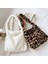 1-Leopar Tarzı 1 Adet Kadın Kızlar Kabarık Omuzdan Askili Çanta Üstten Saplı Çanta Kadın Sonbahar Kış Çanta Peluş Tote Moda Alışveriş Çantası (Yurt Dışından) 3