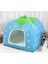 Lepord Tarzı 36X36X38CM Pawstrolors Çilek Köpek Yatağı Ev Hamster Tavşan Yatağı Katlanır Kedi Evi Küçük Köpek Kediler Için Yumuşak Sıcak Pet Kulübesi S-Xxl (Yurt Dışından) 4