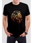 Aslan Baskılı Siyah Unisex Tişört C381 1