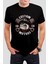 Motorcu Köpek Baskılı Siyah Unisex Tişört C366 1