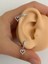 Zirkon Taşlı Kalp Sallantılı 1 Adet Halka Helix Kıkırdak Lobe Uyumlu Piercing Küpe 1