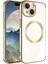 iPhone 15 Uyumlu Magsafe Wireless Şarj Özellikli Zore Setro Silikon-Gold 1