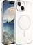 iPhone 15 Plus Uyumlu Zore Wireless Şarj Özellikli Pixel Magsafe Kapak-Gümüş 1