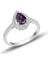 Gümüş Rodyumlu Ametis Taşlı Damla Modeli Yüzük SGTL11004MOR 1