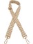 120X3 cm Jüt Kolon Çanta Sapı Bej Çizgili Light Gold Metalli 2