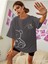 Kadın Bisiklet Baka Salaş Ayıcık Baskılı Oversize Boyfriend T-Shirt 2