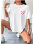 Kadın Bisiklet Baka Salaş Kalp Baskılı Oversize Boyfriend T-Shirt 1