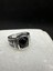 Siyah Bombeli Taşlı Vrsc Işlemeli Gümüş Erkek Yüzük 1