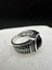 Siyah Bombeli Taşlı Vrsc Işlemeli Gümüş Erkek Yüzük 2
