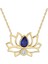 Safir Taşlı Altın Lotus Çiçeği Kolye 1