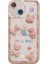 Apple iPhone 14 Uyumlu Ayıcık ve Tavşan Figürlü Silikon Kılıf - Kahverengi (Bear And Rabbit) 2