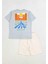 Mint Tshirtü Baskılı Keten Şortlu Takım 2