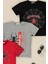 3'lü Spider Baskılı Siyah Kırmızı Gri Tshirt 2