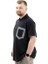 Büyük Beden Erkek T-Shirt Fermuarlı Polo Yaka Cepli U24325 Siyah 2
