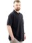 Büyük Beden Erkek T-Shirt Fermuarlı Polo Yaka Cepli U24325 Siyah 3