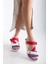 Sandal Spor SS001 Kadın Dolgu Topuklu Spor Sandalet Fuşya - Beyaz 2