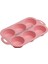 Tek Parça Pembe 6'lı Silikon Mini Kek Kalıbı - Muffin Kalıbı 6lı Kalıp Göbekli Kek Kalıbı 24X16CM 1
