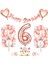 Rose Gold 6 yaş Rakam Kalp Folyo Balon Konfetili Balon Seti Banner 1
