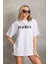 Smg Butik Unisex Baskılı Oversize T-Shirt - Beyaz 1